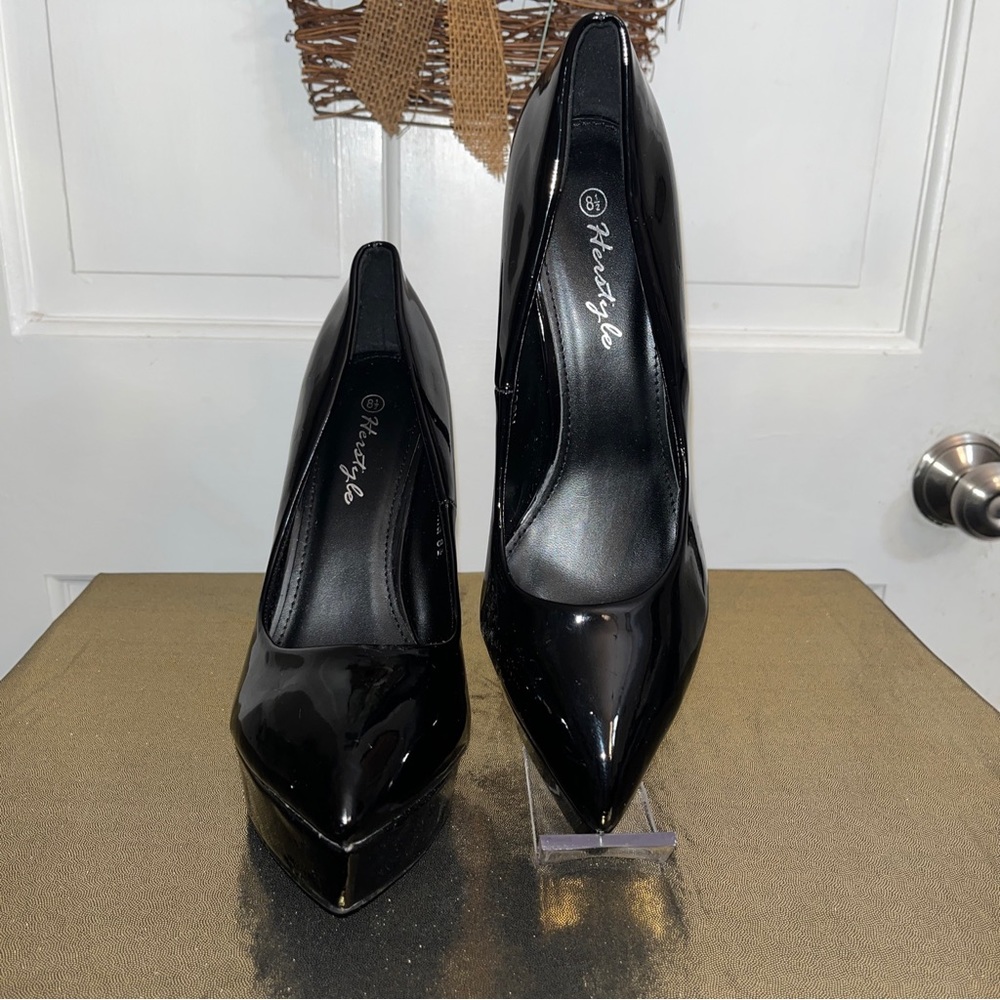Preloved Black Herstyle Platform Stilettos - Size 8.5